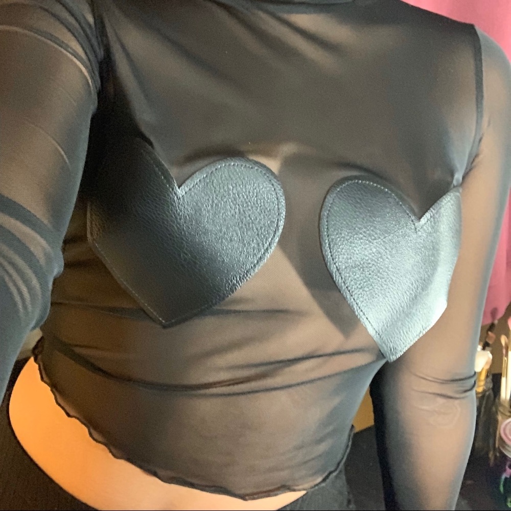 Black see through top